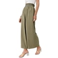 thumbnail image 1 of DYMADE Women Solid Color High Waist Casual Wide Leg Trousers Loose Full Length Pants, 1 of 6