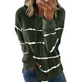 thumbnail image 1 of DYMADE Women Stripe Print Loose Hooded Sweatshirt Casual T-shirt, 1 of 4