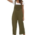 thumbnail image 1 of DYMADE Women Summer Solid Sleeveless Square Neck Pockets Relaxed Fit Wide Strap One-Piece Jumpsuit, 1 of 4