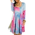 thumbnail image 1 of DYMADE Women Tie Dyed Loose Long Sleeve Casual Dress, 1 of 4