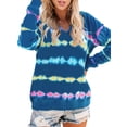 thumbnail image 1 of DYMADE Women Tie Dyed Printed Long Sleeve Loose Top, 1 of 4