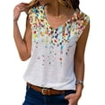 thumbnail image 1 of DYMADE Women V-neck Printed Sleeveless Tank Top, 1 of 6