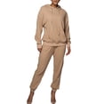 thumbnail image 1 of DYMADE Women Waffled Young Style Hooded Long Sleeved Top And Trousers Two-piece Suit, 1 of 4