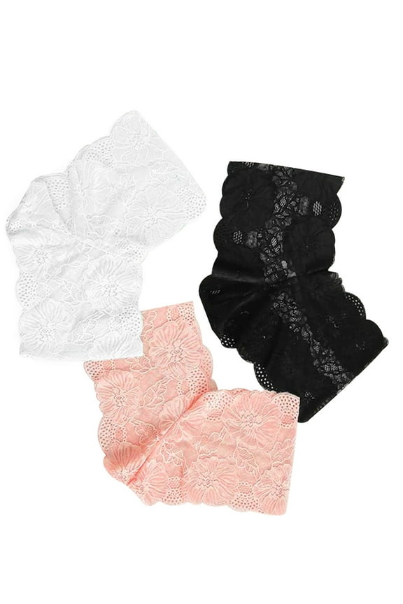 Women's 3 Pack Breathable Underwear Sexy Sheer Solid Lace Briefs Paties