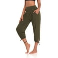 thumbnail image 1 of DYMADE Women's Activewear Sweatpants Pockets Comfortable Casual High Waist Yoga Jogging Cropped Pants, 1 of 4