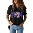 thumbnail image 1 of DYMADE Women's Independence Day Round Neck Short Sleeve US Flag Print Cotton Basic T-Shirt Top, 1 of 3