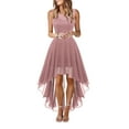 thumbnail image 1 of DYMADE Women's Party Cocktai Weddingl Ball Gown Lace Splicing Chiffon Sexy Sleeveless Elegant Formal Evening Dress, 1 of 3