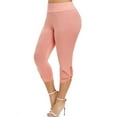 thumbnail image 1 of DYMADE Women's Plus Size Hollow Leg Skinny Pants Capri Leggings, 1 of 4