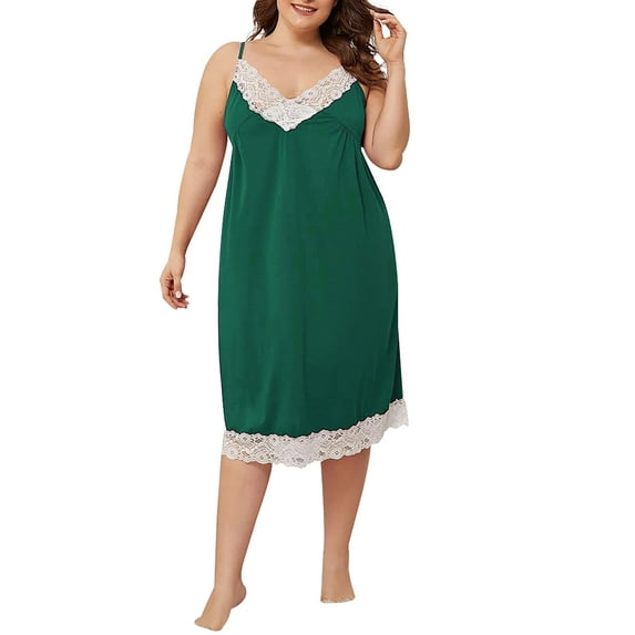DYMADE Women's Plus Size Sexy Lace Lingerie Dress Babydoll Panty Nightdress Sleepwear