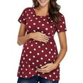 thumbnail image 1 of DYMADE Women's Short Sleeve Ruched Maternity T Shirt Top, 1 of 4