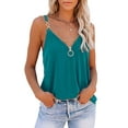 thumbnail image 1 of DYMADE Women's Summer Floral Solid Sleeveless Zipper V-Neck Casual Camisole Basic Tank Tops, 1 of 2