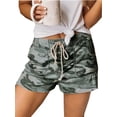 thumbnail image 1 of DYMADE Women's Summer Thin Tie Up Closure Camo Print Relaxed Fit Casual Shorts, 1 of 2