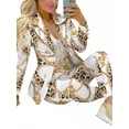 thumbnail image 1 of DYMADE Women's Workwear 2 Outfit Set Pant Turn-down Collar Long Sleeve Button Jacket Coats, 1 of 2