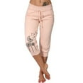 thumbnail image 1 of DYMADE Womens Activewear Sweatpant Print Draw String Elastic Waist Mid Waist Calf-Length Bermuda Pants, 1 of 2