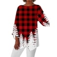 thumbnail image 1 of DYMADE Womens Christmas Festival Cartoon Snowflke Snowman Check Print V-Neck Long Sleeve Tunic T-Shirt Plus Size S-5XL, 1 of 2