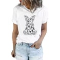 thumbnail image 1 of DYMADE Womens Easter Print Round Neck Short Sleeve Cotton Summer Basic T-Shirt Tops, 1 of 2