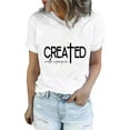 thumbnail image 1 of DYMADE Womens Easter Print Round Neck Short Sleeve Cotton Summer Basic T-Shirt Tops, 1 of 3