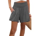 thumbnail image 1 of DYMADE Womens Elastic Activewear Pant Straight Leg Beach Casual Shorts with Pockets, 1 of 2