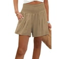 thumbnail image 1 of DYMADE Womens Elastic Activewear Pant Straight Leg Beach Casual Shorts with Pockets, 1 of 2