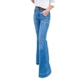 thumbnail image 1 of DYMADE Womens Flare Denim Pants Bell Bottom Skinny Wide Leg Jeans, 1 of 3