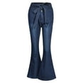 thumbnail image 1 of DYMADE Womens High Waist Denim Jeans Bell Bottom Flare Pants Full Length Trousers, 1 of 6