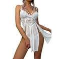 thumbnail image 1 of DYMADE Womens Lace Babydoll Sexy Chemise V Neck Mesh Lingerie Sleepshirt, 1 of 4