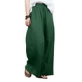 thumbnail image 1 of DYMADE Womens Plus Size Cotton Linen Elastic Waist Loose Wide Leg Casual Pants, 1 of 2