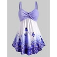 thumbnail image 1 of DYMADE Womens Plus Size S-5XL Summer Basic Tops Bufferfly Print Sleeveless V-Neck Casual Camisole Tank Top, 1 of 2
