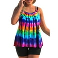 thumbnail image 1 of DYMADE Womens Plus Swimsuits Swimwear Tie Dye Swimdress with Boyshorts Tankini Sets Bathing Suits, 1 of 3