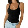 thumbnail image 1 of DYMADE Womens Scoop Neck Cami Sleeveless Slim Fit Basic Tank Top, 1 of 2
