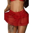 thumbnail image 1 of DYMADE Womens See Through Lace G-String Panties Ruffle Mini Skirt Underwear Set, 1 of 5
