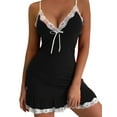 thumbnail image 1 of DYMADE Womens Sexy Lace Lingerie Nightdress Sleepwear Suspender Nightie Gown, 1 of 5