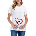 thumbnail image 1 of DYMADE Womens Summer Breathable Casual Love Printing Short Sleeve Round Neck Pregnancy Maternity T-Shirt, 1 of 4