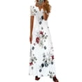 thumbnail image 1 of DYMADE Womens Summer Fit & Flare Lace Short Sleeve Round Neck Floral Printed Button Maxi Dresses Plus Size S-5XL, 1 of 4
