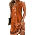 thumbnail image 1 of DYMADE Womens Summer Holiday Casual Floral Print V-Neck Sleeveless Sundress Tank Dresses, 1 of 2