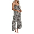thumbnail image 1 of DYMADE Womens Summer Thin Cotton Linen Dungarees Playsuit Elastic Waist Leopard Tie-Dye Jumpsuit, 1 of 4