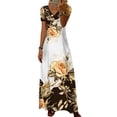 thumbnail image 1 of DYMADE Womens Summer Vocation Short Sleeve V-Neck Floral Printing Loose Fit Maxi Dress Plus Size S-5XL, 1 of 2