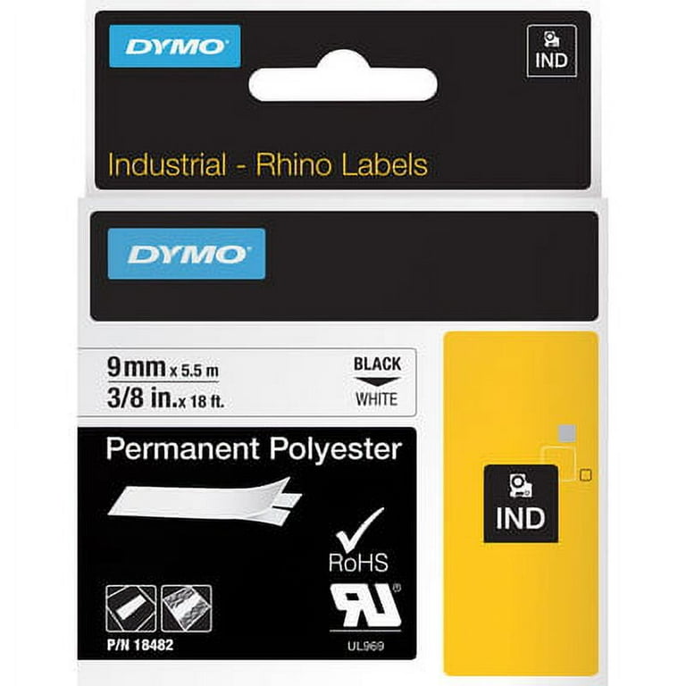 Rhino Permanent Poly Industrial Label Tape, 0.37 Rhino Permanent Poly Industrial Label Tape, 0.37