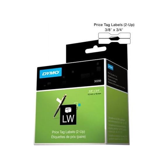 DYMO 30299 LabelWriter Self-Adhesive Price Tag Labels, 3/8- by 3/4-inch, Roll of 1500