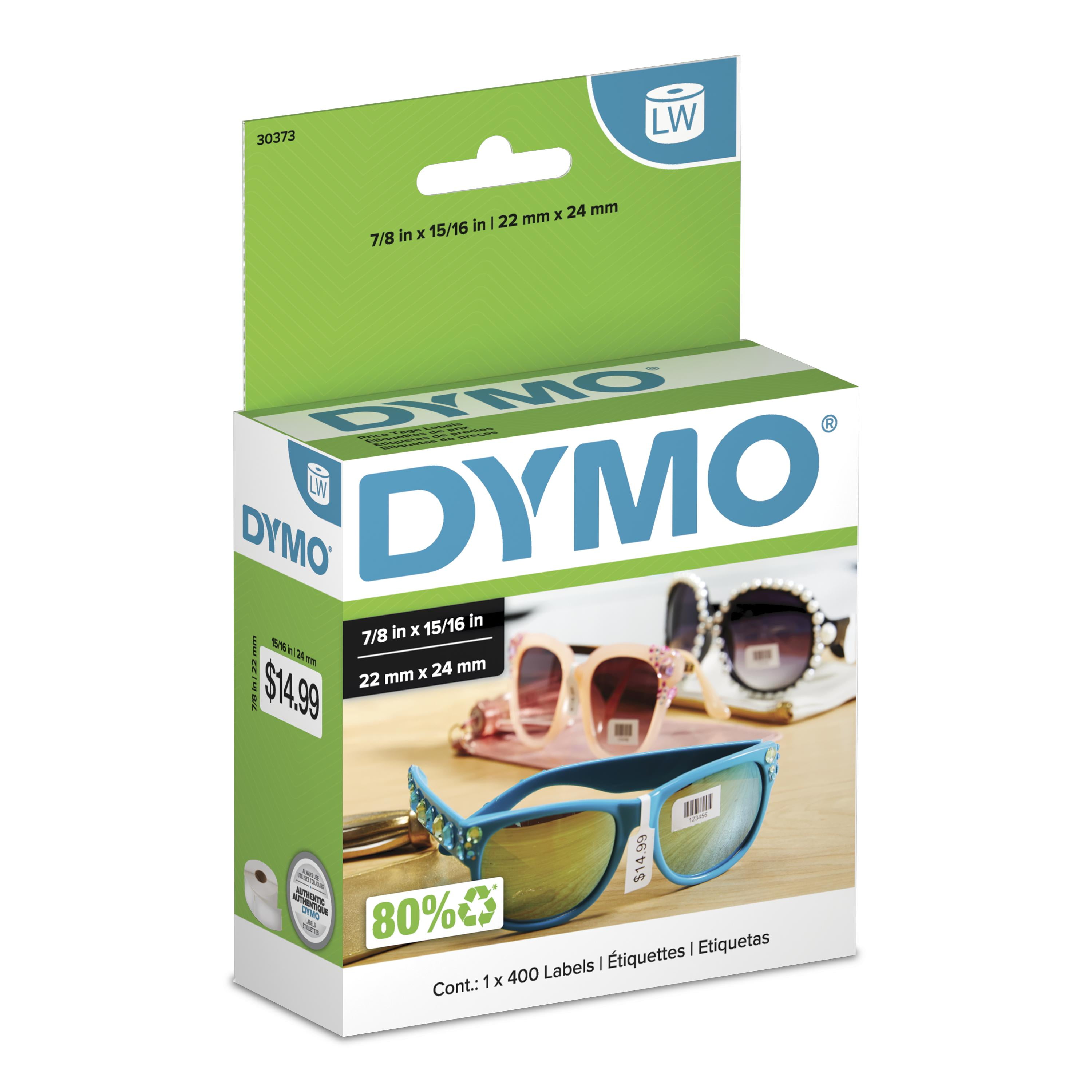 DYMO Authentic LW Price Tag Labels for LabelWriter Printers, White, 15/16" x 7/8", 1 Roll of 400