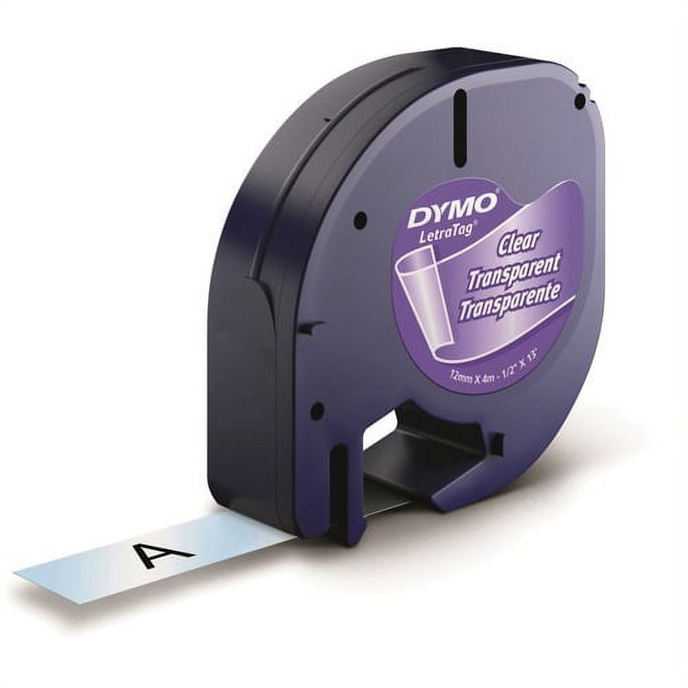 DYMO, DYM2050824, LetraTag Labelmaker 1/2 Plastic Labels, 6 per Pack,  Clear 