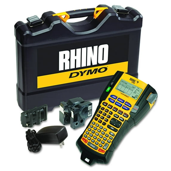 DYMO Industrial Label Maker & Carry Case | RhinoPRO 5200 Label Maker, For Job Sites and Heavy-Duty Labeling Jobs, Prints Fast, Includes 2 Rolls of DYMO Industrial Vinyl Labels