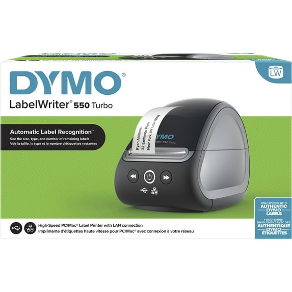 Dymo LabelWriter 550 Direct Thermal Printer, Monochrome, Label Print, Ethernet, USB, USB Host, Black