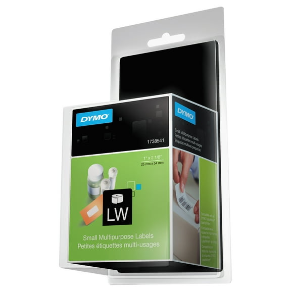 DYMO LabelWriter Multipurpose Labels, 1 x 2 1/8, White, 500 Labels/Roll