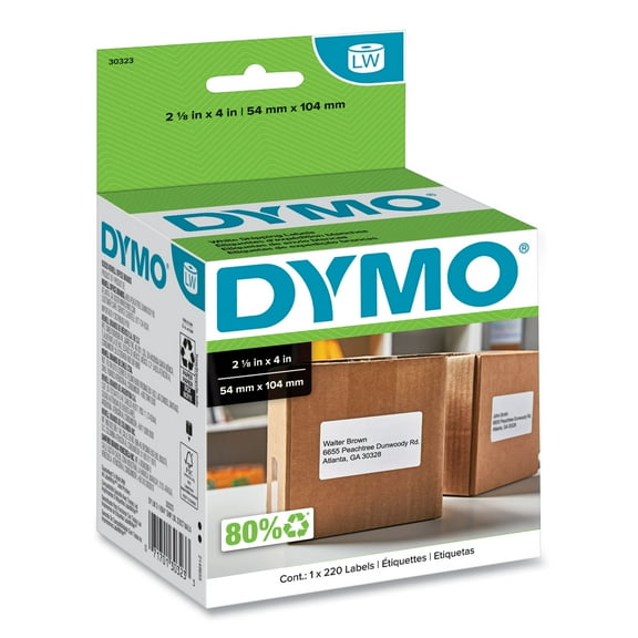 DYMO LabelWriter Shipping Labels, 2 1/8 x 4, White, 220 Labels/Roll
