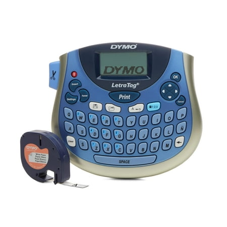 Dymo LetraTag LT-100T Labelmaker | Portable label printer with QWERTY keyboard | Blue | Ideal for the office or at home