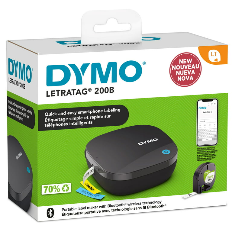 DYMO LetraTag 200 Bluetooth Label Maker, Includes 1 White Paper Label Tape