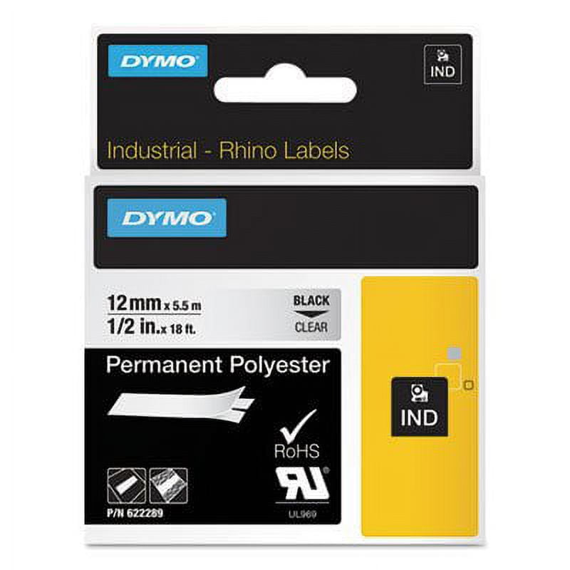 Rhino Permanent Vinyl Industrial Label Tape, 0.5