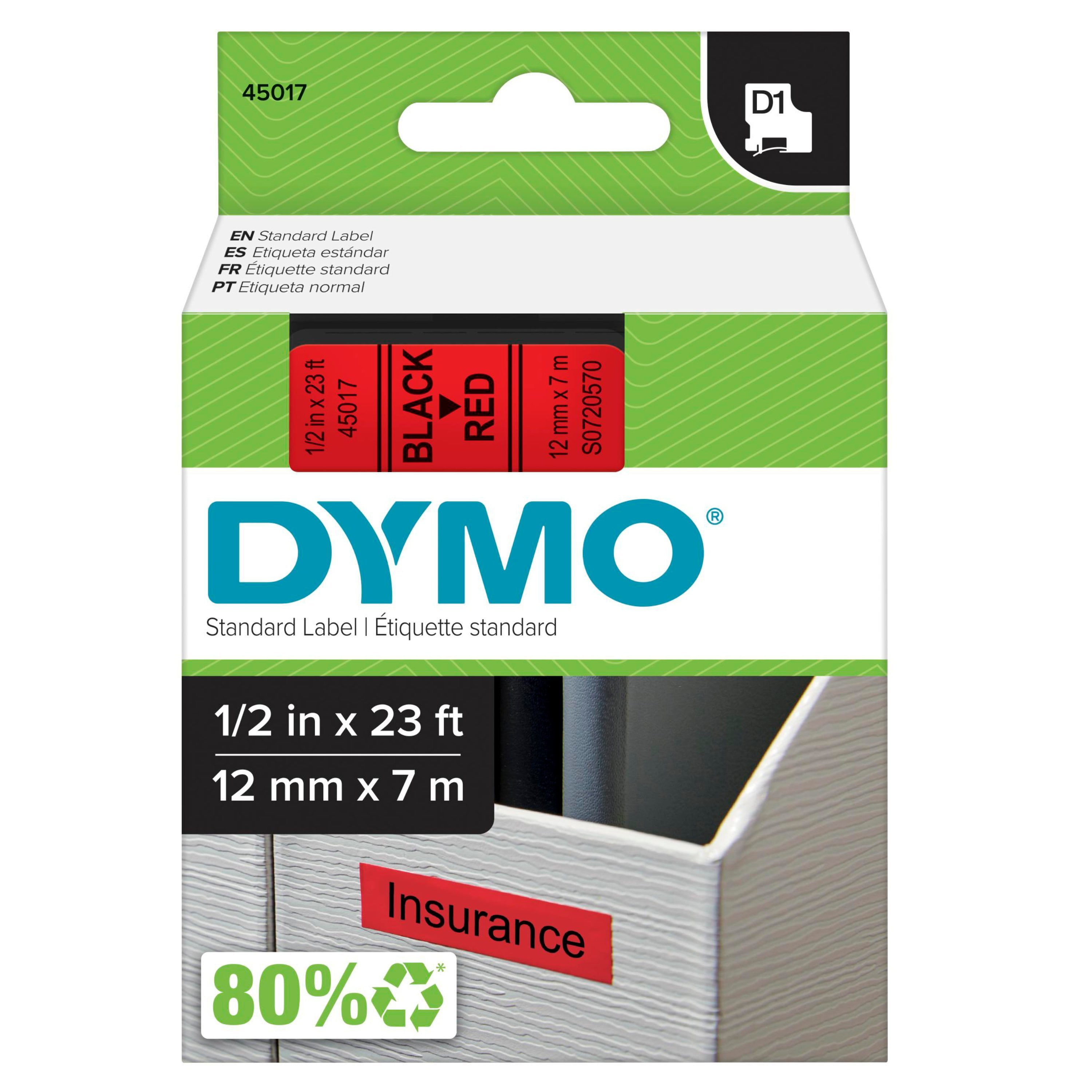 DYMO Standard D1 Labeling Tape for LabelManager Label Makers, Black