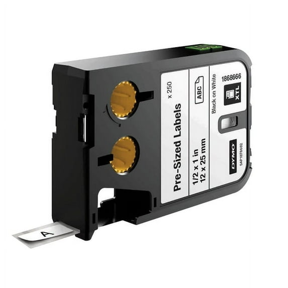 DYMO® XLT™ Pre-Sized Labels, 1868666, Black/White